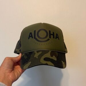 ALOHA Collection Green Camo Trucker Hat